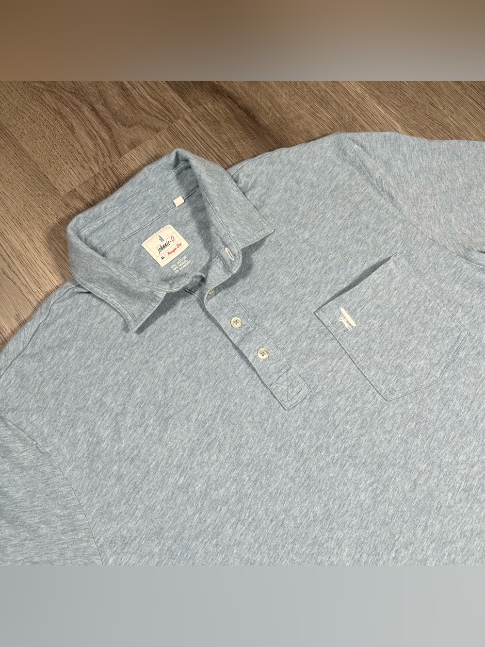 Johnnie-O Mens Heathered Original 2.0 Polo Shirt Coastal Blue Golf JMPO7160 XL